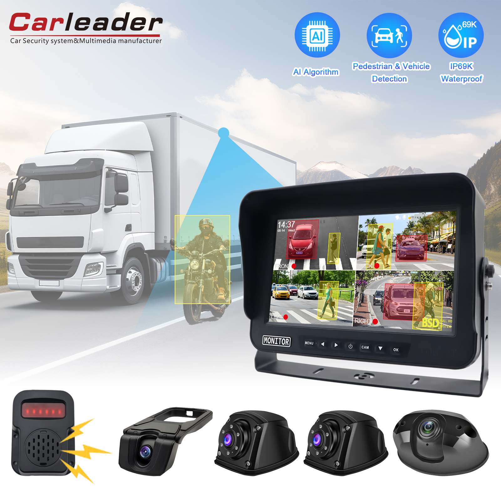 10,1 ιντσών οχήματος BSD Blind Spot Detection System System