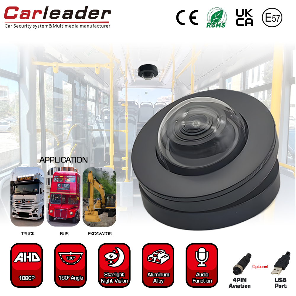 Carleader 180 βαθμός ευρεία γωνία HD 1080p κάμερα θόλου για την παρακολούθηση του οχήματος