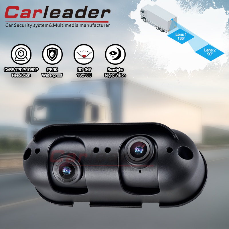 Δύο διαφορετική λύση καλωδίωσης του Carleader Starlight αδιάβροχο διπλό φακό HD βαρέως τύπου κάμερα πίσω όψεως