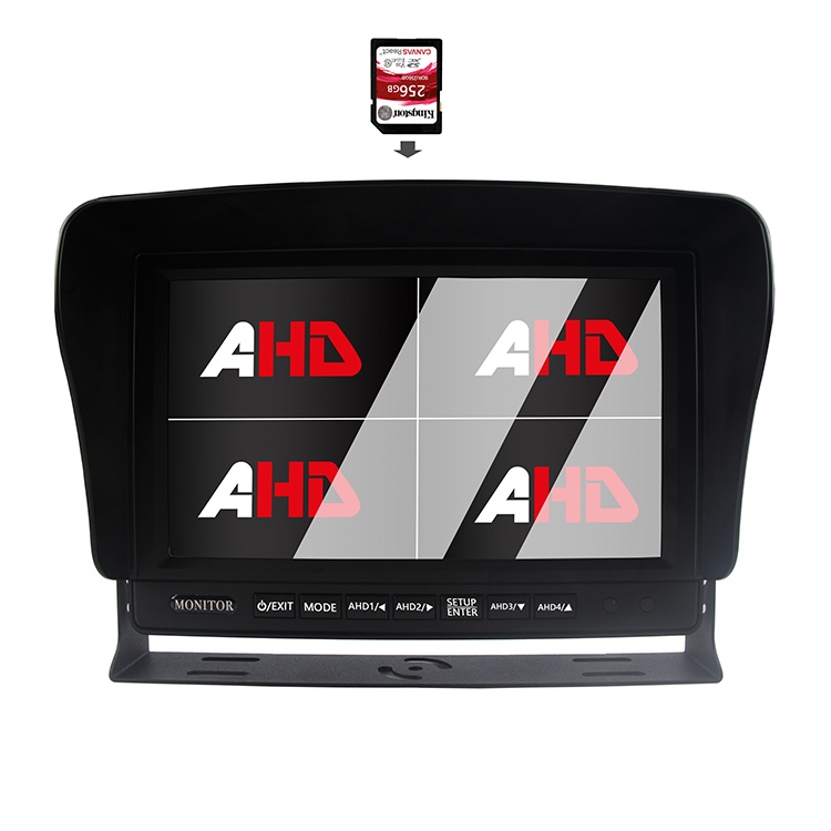 Οθόνη AHD 9 ιντσών Quad Display Truck εγγραφής βίντεο