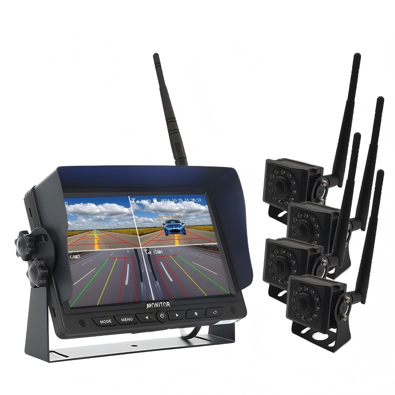 AI Wireless 7'' 2.4G Ψηφιακό σύστημα κάμερας οπισθοπορείας με κάμερα IP68 για τρέιλερ φορτηγού